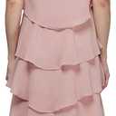 S.L. Fashions Women's Short Sleeve Tiered Chiffon Cocktail Dress, Wedding Guest Gown, Size 12