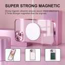Misea Magnetic for iPhone 15 Plus Case Compatible with MagSafe [Never Yellowing] [Military Grade Drop Protection] Full Camera Lens Protector Plating Soft Clear Phone Case for Women, Pink