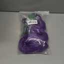 Half and Half Purple Braid Ponytail Wig + Necklace + Earrings 41.3'' Long Braided Purple Anime Cosplay Wig for Women Party Halloween Costumes