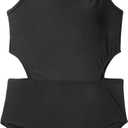 Girls One Piece Swimsuits Bathing Suit for Teens Cut Out Cute Girls' One-Piece Swimwear Criss Cross for Kids Summer Beach (12T , Black)