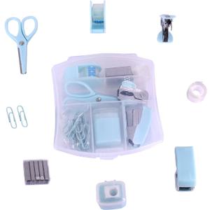 Mini School Supply Kits Mini Office Supply Kits, Includes Mini Stapler, Scissors, Staple Remover, Staples, Tape Dispenser (Blue)