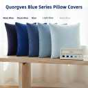 QUORGVES Light Blue Velvet Pillow Covers 22x22 Inch Set of 2, Soft Solid Decorative Square Throw Pillow Covers, Decor Cushion Covers for Bed Sofa Couch Bedroom Living Room - Coastal Sky Baby Blue