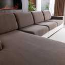 Sectional Couch Covers, Wear Resistant Stretch Sofa Covers Washable Soft Couch Cushion Covers Anti Slip Furniture Protector Sofa Slipcovers for Pets(3 Pieces 2 Seaters+1 Chaise, Brown)