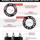 YIZBAP 2PCS 6x5.5 to 5x5.5 LugCentric Wheel Adapters for GMC Sierra Chevy Silverado 1500 Ram 1500, 2 inch 6x139.7mm to 5x139.7mm Wheel Adapter 108mm Hub bore with M14x1.5 Studs