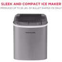 FRIGIDAIRE EFIC189-Silver Compact Ice Maker, 26 lb per Day, Silver