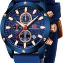 MINI Focus Mens Watch Casual Sports Watches (Chronograph/Waterproof/Luminous/Calendar) Silicon Band Fashion Quartz Watch for Men