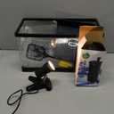 GOZILLA Aquatic Turtle Tank Kit+Lamp+Filter, Upgrade PC Turtle Tank Starter Kit with Adjustable Lamp & Filter,Reptile Habitat with Lid,Hanging Platform for Small Reptiles.(15.75×7.9×9''/Black Kit)