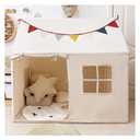 Kids Tent Indoor Playhouse, Kids Play Tent Large Kid Playhouse Toys Toddler Tent Play House with Pennant Banners, Kid Toys for Boy Girl Birthday House Gift