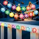 Gejoy 2 Pcs 11 ft Christmas Candy String Lights Decoration 21 LED Battery Operated Fairy Lights in 7 Colors Peppermint Lollipop Sugar Bulbs Outdoor Indoor Birthday Wedding