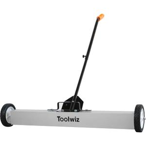 Toolwiz 36'' Magnetic Sweeper with Wheels, 50 Lbs Capacity Rolling Magnetic Floor Sweeper with Release Handle Industrial Magnets Heavy Duty Metal Pick Up 18/24/36 Inches
