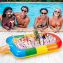 Soulchen 4 ft Inflatable Cooler, Inflatable Pool Bar, Cooler for Parties, Ice Pop Serving Bars Pool Party Drink Holder Colorful Ice Pop Beach Party Drink Float for Summer Luau Hawaiian Birthday
