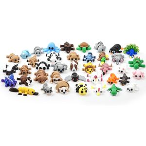 40 PCS 3D Printed Animal Figurines, Articulated Animal Figurines, Fidget Toys, Flexible Car Decor, Party Favor, Gifts for Girls and Boys, Office Desk Pets, for Easter Basket Stuffers, Birthday Gifts