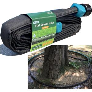 2025 Flat Soaker Hose 10 ft for Garden, 10' Linkable Drip Hose Diy Garden Irrigation System Saving 80% Water, Dual-layer Leak-free Design Water Hose with Holes