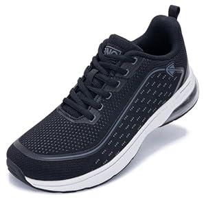Autper Wide Toe Box Walking Sneakers Women Plantar Fasciitis Arch Support Running Tennis Comfortable Orthotic Shoes for Bunion Feet Pain Relief GreyBlack US7.5