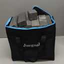 Juegoal 54 Pieces Giant Tumble Tower Blocks Game Giant Wood Stacking Game with 1 Dice Set, Gameboard, Canvas Bag for Adult, Kids, Family, Grey (Large)