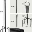 String Light Poles for Outside 4 Pack, 10ft Metal Outdoor String Light Poles for Deck - Ideal for Patio, Garden, Yard, Front Porch Decorations, Black