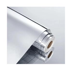 WESTICK Mirror Stickers for Walls Self Adhesive Mirror Wallpaper Sticker Peel and Stick Mirrored Contact Paper for DIY Art Crafts Home Decor Cabinets Countertops Silver Permanent Vinyl Wrap 15.8"x80"