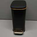 ELPHECO Bathroom Trash Can with Lid Soft Close, 3.5 Gallon / 13.5 Litre Stainless Steel Pedel Garbage Can with Removable Inner Bucket, Wastebasket for Bathroom, Office, Bedroom, Matte Black