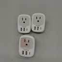 3 Pack European Travel Plug Adapter, TESSAN US to Europe Plug Adapter with 3 USB Ports (1 USB C), Type C Power Adaptor for EU International Italy Spain France Greece Iceland Germany