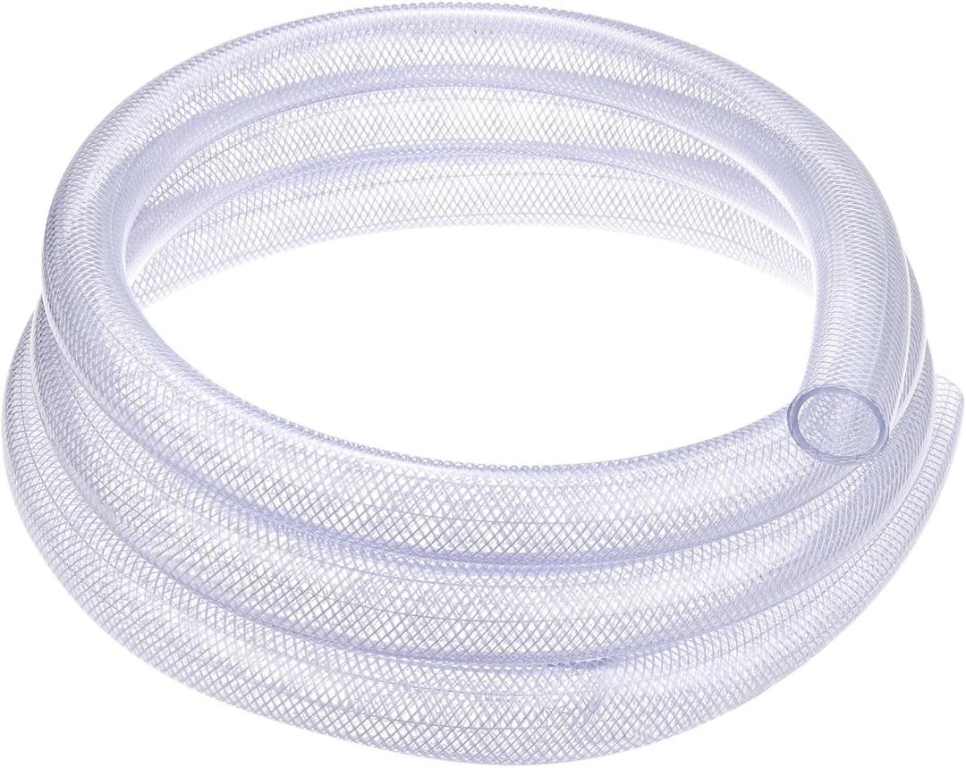 1" ID x 1 1/4" OD PVC Tube, 10 Ft High Pressure Braided Clear Flexible PVC Tubing for Water, Oil, Air Lines Dispensing