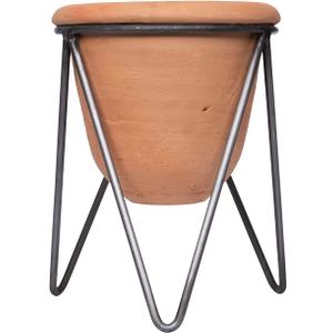 Creative Co-Op Terracotta Pot with Metal Stand