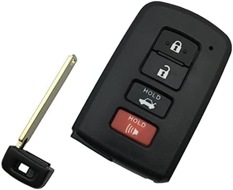 Replacement Key Fob Shell Case for Toyota Avalon Corolla Camry Highlander RAV4 Keyless Entry Remote Car Key Fob Cover Casing with Uncut Blade Blank (4 Button)