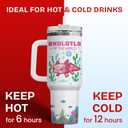 34HD Pixel Axolotl 40oz Tumbler with Handle and Straw  Cute Sea Animal Stainless Steel Water Cup  Insulated Coffee Travel Mug for Kids, Gamers, Women, Axolotl Lovers, Birthday Gift Christmas Gift