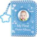 Baby's My First Family Album Soft Photo Cloth Book Blue Boy My First Book of Photos Blue Baby Memory Album Gift Holds 4x6 Pictures for Babies Newborn Toddler & Kids Baby Shower