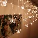 Led Curtain Lights USB Powered 8 Modes Butterfly Fairy Lights  61 LEDs for Christmas Bedroom Dorm Room Decoration