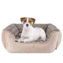 JOEJOY Rectangle Dog Bed for Large Medium Small Dogs Machine Washable Sleeping Dog Sofa Bed NonSlip Bottom Breathable Soft Puppy Bed Durable Orthopedic Calming Pet Cuddler, Multiple Size, Beige