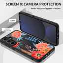 ZIYE Magnetic Case for Samsung Galaxy S24 FE 6.7 Inch [Compatible with MagSafe] Hard PC and Soft TPU Case with Orange Floral Flowers Anti-Scratch Shockproof Protection Phone Cover for Women