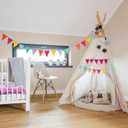 HESTYA 42 Pieces Colorful Pennant Banner Flag Multicolor Bunting String Triangle Banner Pennants for Birthdays Classroom School Carnival Garland Outdoor Events Party Hanging Decorations(Pastel)