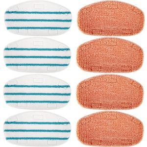 8 Pack Steam Mop Replacement Pads Compatible with PurSteam Steam Mop Cleaner 10-in-1, 4 Upgraded Ultra Cleaning Pads and 4 Microfiber Steamer Washable Reusable Pads Replacement