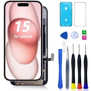 INCELL LCD for iPhone 15 Screen Replacement 6.1 Inch for iPhone 15 LCD A3090 A2846 A3089 A3092 Display and Touch Digitizer Full Assembly with Repair Tool kit
