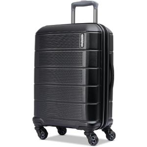 American Tourister Stratum 2.0 Expandable Hardside Luggage with Spinner Wheels, Jet Black, Carry-on