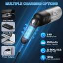 38000PA Handheld Vacuum Cordless | 120W Deep Cleaning for Car Pet Hair | Portable Cleaner with 2000mAh Battery, LED Light & Multi-Nozzles | Home Office Multi-Surface