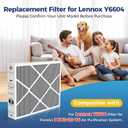 2 Pack Y6604 20x26x5 MERV 16 Air Filter Replacement, Compatible with Lennox Y6604 for PureAir PCO3-20-16 Air Purification System, MERV 16 Furnace Filter for HVAC Systems