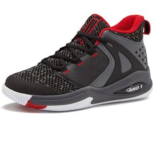AND1 Girls & Boys Basketball Shoes Kids, Boys High Top Sneakers, Youth Basketball Boys Shoes Size 1 to 7 Little and Big Kid (3.5 Little Kid, Black/Dark Grey/Red)