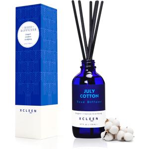 July Cotton Reed Diffuser Set, 3.7 Oz Aromatherapy Scented Oil Diffuser Sticks, Great Room Air Fresheners, Best Housewarming Gift idea - Giving, Home & Office Decor