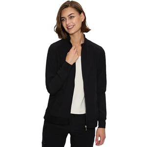 floralhue Scrub Jackets for Women, Zip Front Medical Jacket, Nurse Caots, Black, L
