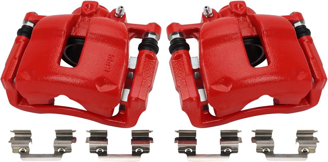TRQ Front Performance Brake Caliper Set Red Compatible with 2007-2011 Mini Cooper