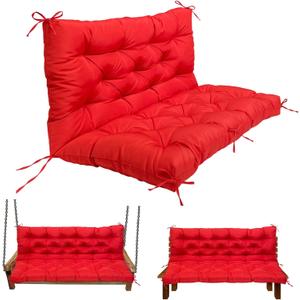 Swing Replacement Cushions for Outdoor: 2-3 Seater Bench Waterproof Cushion with Ties - 4in Thick Swing Cushion for Garden Furniture Patio Porch, 60x40in