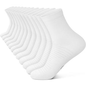 Compression Running Ankle Socks for Men and Women (6 Pairs), Quarter Athletic Socks for Running, Cycling, Golf, Work, Small-Medium