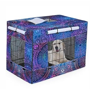 Bienbee Dog Crate Cover, 42 inches Windproof Crate Covers for Dog Cages Breathable Dog Kennel Cover Double Sided Zipper Dog Cage Cover for Wire Dog Cage Indoor Outdoor Protection (42.9"L x 28.7"W x 30.3"H, Flowering Branch)