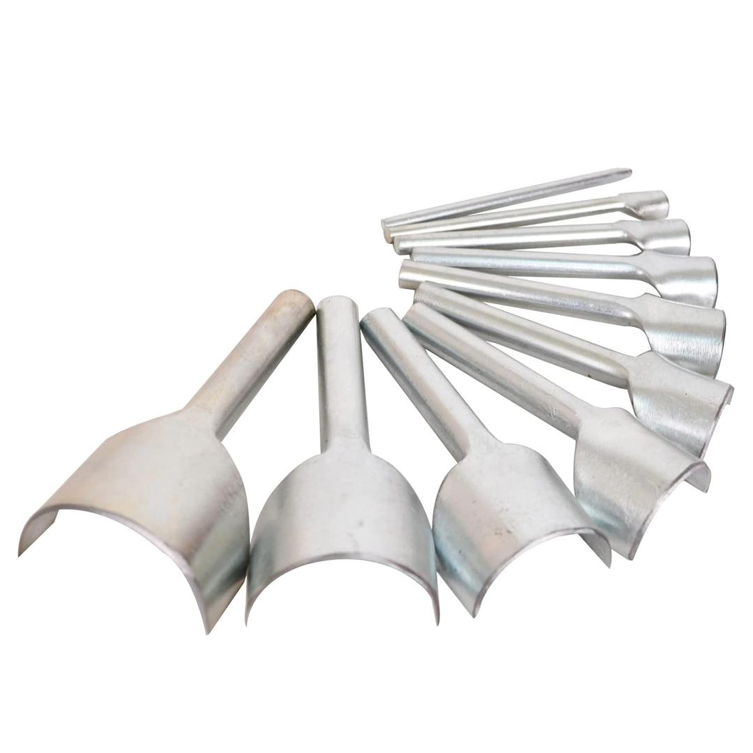 Baitaihem 10 Pcs Leather Tools Craft Half-Round Cutter Punch Belt End Cutter for Home Leather Sewing(5mm-50mm)