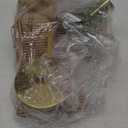 21 Rattan Light Fixtures Ceiling Light Wicker Boho Chandelier with Hand Woven Brushed Brass Finish Flower Shade for Kids Room Bedroom Laundry Room Cloak Room 5-Light