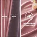 MIULEE Blush Pink Velvet Curtains Thermal Insulated Soundproof Room Darkening Blackout Curtains/Grommet Window Drapes for Home Theatre/Girls Room/Wedding Decor 52 x 84 Inches Set of 2