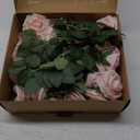 Floroom Artificial Flowers 50pcs Real Looking Blush Foam Fake Roses with Stems for DIY Wedding Bouquets Pink Bridal Shower Centerpieces Floral Arrangements Party Tables Home Decorations