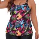 Tanst Sky Women's Plus Size Tankini Swimsuits Built in Bra Bathing Suits 2 Piece Set Swim Tops with Shorts