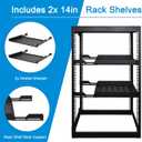 RackPath 20U Open Frame Network Rack with 2X 14in Vented 1U Shelves Rear Support, Wall Mount/Floor Standing Network Cabinet, Heavy Duty 150 lbs Capacity for IT & AV Gear, Audio and Video Device
